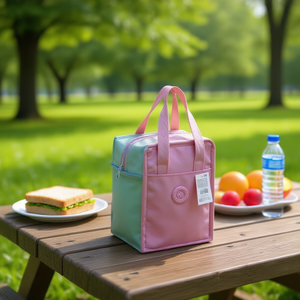 Borsa termica per bento 26x18x14 cm con rivestimento in foglio di alluminio per conservare il pranzo - Product Image 3