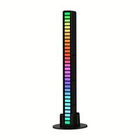Lámpara de Pie de Esquina Moderna con 16 LED RGB, Luz Ambiental Activada por Sonido, Control por Voz y Aplicación, Tira de LED con Ritmo Musical