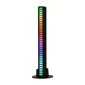Modern 16-LED RGB Ambient Light Sound-Activated Plug-In <b>Corner</b> Floor Lamp App & Voice-Controlled Music Rhythm LED Strip - Product Image 1