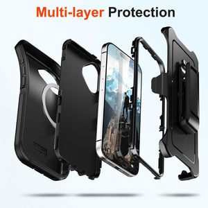 Coque de protection robuste 3 couches Defender Armor pour <span class=keywords><strong>iPhone</strong></span> 17 <span class=keywords><strong>Pro</strong></span> Max 16 15 14 avec charge magnétique sans fil et clip <span class=keywords><strong>ceinture</strong></span> antichoc - Product Image 2
