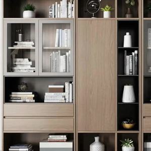 Armoire murale en bois pour salon, écologique, durable, grande capacité, design en panneaux, meubles pour la maison - Product Image 1