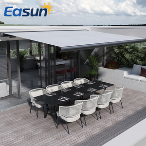 Auvent rétractable moderne et durable sur mesure pour patio et jardin, avec commande à distance, cadre en aluminium, fixation murale, toile en poly. - Product Image 6