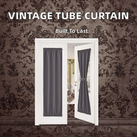 Rideau tubulaire vintage avec protection d'intimité pour porte et fenêtre, tige à vis