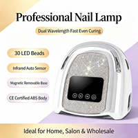 Lampe UV LED professionnelle pour le durcissement des ongles, 30 perles à double longueur d'onde, intérieur miroir, base magnétique, OEM ODM, directement de l'usine