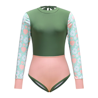 TW 2024 nouveau maillot de bain couleur unie impression couture à manches longues surf costume Sexy dos nu maillot de bain