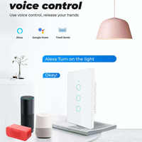 YIERYI pas de mur de verre neutre L/L + N 1 2 3 4 gangs Alexa Google Touch Light US Tuya Smart Switch Zigbee