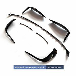 Pour <span class=keywords><strong>Classe</strong></span> C W206 OLIVER Kit de Spoiler Avant <span class=keywords><strong>en</strong></span> Plastique - Noir Brillant avec Motif Fibre de Carbone pour C43 AMG - Product Image 2