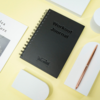 Agenda Diaria Negra en Oferta, Diario de Metas Mensuales, Libro de Ejercicios de Gimnasio, Bienestar, Ejercicio, Diario de Fitness, Cuaderno Espiral A5