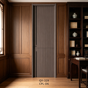 Porte intérieure en MDF pré-montée facile à installer, portes en bois intérieures modernes avec revêtement <span class=keywords><strong>CPL</strong></span>, ensemble de portes avec cadre - Product Image 4