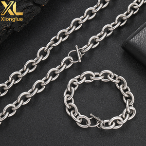 Collar de Cadena de Eslabones Ovalados de Acero Inoxidable de 12 mm, Collar de Cadena Gruesa Chapado en Oro de 18 Quilates para Hombre - Product Image 6