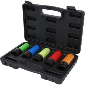 KS TOOLS - 515.0870 1/2'' Aluminium wheel <b>impact</b> <b>socket</b> set 17-21mm (5 pcs.) - EAN 4042146878330 <b>IMPACT</b> <b>SOCKETS</b> AND ACCESSORIES - Product Image 1