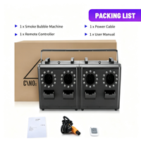Machine à bulles de fumée LED électrique étanche à 4 têtes pour extérieur, lanceur d'effets de scène DMX 8 canaux pour mariages et fêtes