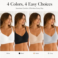 Soutien-gorge sans couture sans armatures à bonnets moulés pour femme, bretelles réglables, maintien latéral lisse, confort quotidien, usine de lingerie OEM ODM