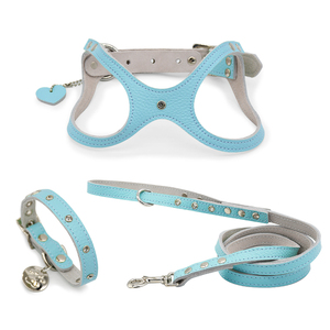 Juego de arnés y correa para cachorros <span class=keywords><strong>Bb</strong></span> de lujo con logotipo personalizado ajustable reciclado impermeable <span class=keywords><strong>Collar</strong></span> para mascotas pequeñas con remaches - Product Image 4