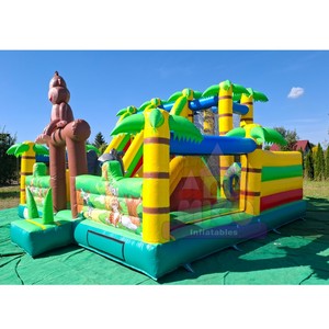 Casa Inflable de PVC de Grado Comercial con Tobogán y Palmera para Niños, Ideal para Parques de Aventuras - Product Image 2