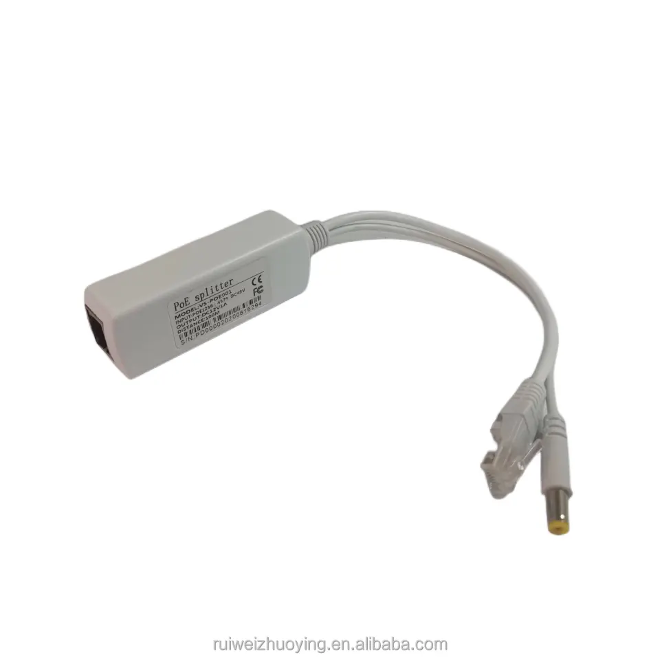 Free Sample POE Splitter Power Over Ethernet Rj45 Adapter 48V To 12V Micro USB Plug 100M PoE Splitter for IP Camera
