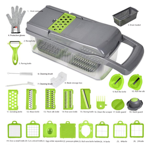 Cortador multifunción de frutas y verduras, picadora de verduras 26 en 1, con contenedor, herramienta Ralladora, cortador de verduras - Product Image 3