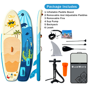 Tabla <span class=keywords><strong>de</strong></span> Paddle Surf Inflable para Niños <span class=keywords><strong>de</strong></span> 9'6'', Tabla SUP Junior Estable <span class=keywords><strong>de</strong></span> 31'' <span class=keywords><strong>de</strong></span> Ancho <span class=keywords><strong>con</strong></span> Ilustración <span class=keywords><strong>de</strong></span> Playa y Sol, Kit <span class=keywords><strong>de</strong></span> 5 Pulgadas <span class=keywords><strong>de</strong></span> Grosor - Product Image 3
