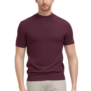 Custom Knit Short Sleeve <b>Pullover</b> <b>Sweater</b> for Men Seamless Design Premium Cotton Viscose Blend Quick Dry Anti-Shrink Features - Product Image 2