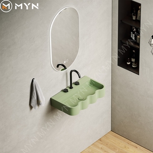 Lavabo mural en céramique de petite taille personnalisé pour salle de bain - Product Image 5