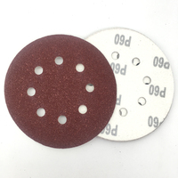 Feuille de papier abrasif 5 pouces 8 trous ponceuse crochet et boucle disque oxyde d'aluminium tampon de ponçage abrasif 125mm