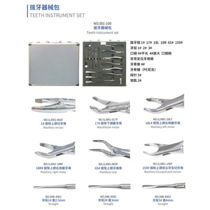 Kit d'instruments d'extraction dentaire en acier inoxydable, outils manuels de retrait de dents pour chirurgie buccale - Product Image 3