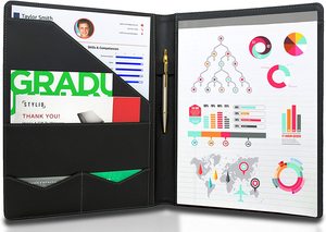 Unisex thư cỡ padfolio tiếp tục thư mục danh mục đầu tư pháp pháp lý tài liệu tổ chức với chủ thẻ kinh doanh và viết Pad - Product Image 2