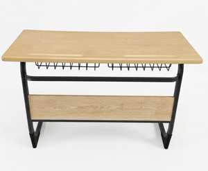 โต๊ะนักเรียนแบบคู่พร้อมชั้นวางของ โครงเหล็ก ท็อปเวอร์ซาลิต สำหรับโรงเรียน ขายส่ง - Product Image 4