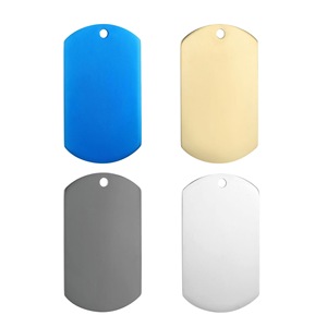 Wholesale Custom DIY Rectangle Metal ID Necklace Black Stainless Steel Dog Tag Pendant Various Colors Fashion Style <b>Key</b> <b>Chains</b> - Product Image 5