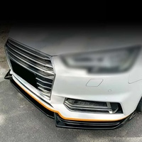Lèvre de pare-chocs avant monobloc en ABS noir brillant et motif carbone, pièces de modification compatibles avec Audi A4 2017 à 2019