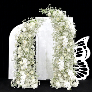 Promise Eco-Friendly Durable Indian Flower Garland Metal Frame for Arch <b>White</b> <b>Rose</b> <b>Artificial</b> Flower Runner Wedding Decoration - Product Image 1
