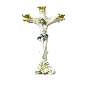 Cruz Religiosa de Jesús, Hecha a Mano con Poliresina Artificial, Pintada a Mano, Estilo Souvenir FC804-299, Cruz Religiosa Artificial - Product Image 1