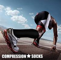 Chaussettes de compression d'infirmière pour hommes et femmes 15-20 MmHg Chaussettes de voyage athlétiques pour la course à pied