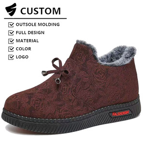 <strong>Women's</strong> Winter Thickened Slip-On Cloth Shoes Plush Fleece Lining Home <strong>Slippers</strong> Ladies Warm Outdoor Flats Short Ankle <strong>Boots</strong> - Product Image 5