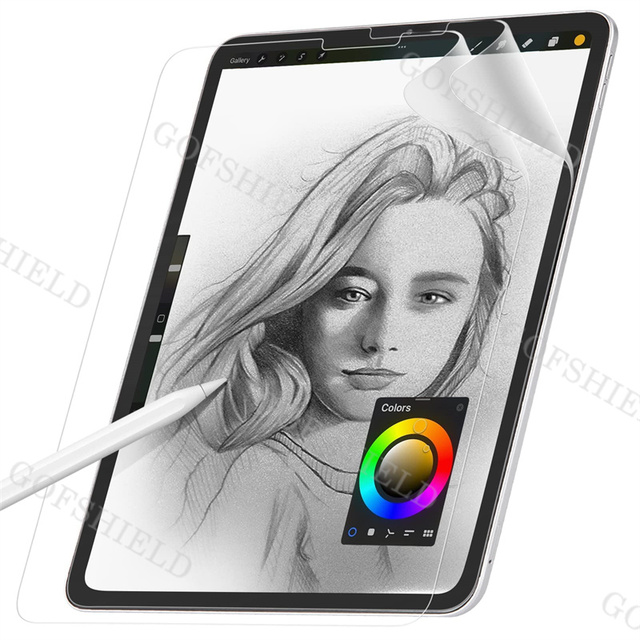2 Pack Matte Write and Draw As on Paper Anti Glare Paperfell Texture Screen Film PET Materials Protector for iPad Pro 11