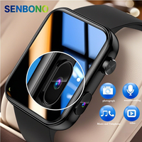Montre Connectée Carrée SENBONO P51 Homme Femme Appels BT Caméra Enregistrements Vidéo Musique Locale Montre Sport Intelligente pour IOS Android
