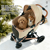 Poussette pour animaux de compagnie robuste de fabrication coréenne, capacité maximale de 25 kg, cadre en acier, tissu Oxford 600D, pliable en un clic, chariot pour chien et chat