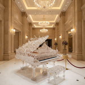 <span class=keywords><strong>Pianoforte</strong></span> a Coda in Cristallo Finemente Lavorato con Design Moderno e Sistema di Riproduzione Automatica Opzionale per Sale da Banchetto di Alta Classe - Product Image 1
