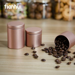Tianhui Candy Storage Black Metal Box Tin Tea Can small Tea Canister Matcha Powder Storage