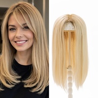 Perruques en cheveux humains 100% naturels avec base en soie et ligne de cheveux invisible, franges longues, couleur cendrée, en stock, vente en gros