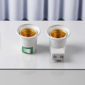 Douilles de lampe LED <span class=keywords><strong>E27</strong></span> <span class=keywords><strong>E14</strong></span> en plastique testées en usine, supports de lampe, douilles de prise, <span class=keywords><strong>adaptateur</strong></span> de prise EU US avec interrupteur AC 85-165V - Product Image 6