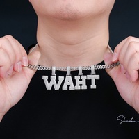 Collier Lettres A-Z Étincelantes Style Hip Hop en Argent 925 avec Moissanite VVS D Certifiée GRA – Bijoux Fantaisie