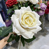 Fabrikpreis Einzelstiel 15cm Großköpfige Samt-Rose Künstliche Blume Rote Samt-Rose für Hochzeitsdekoration