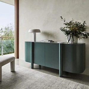 Mobile <span class=keywords><strong>Credenza</strong></span> Moderno in Legno per Sala da Pranzo, Buffet Bianco Lucido di Lusso per <span class=keywords><strong>Soggiorno</strong></span>, Armadio Contenitore per Villa - Product Image 5