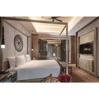 Lit en bois King Size 5 étoiles design moderne de luxe haut de gamme Ensemble de meubles de chambre à coucher complet personnalisé