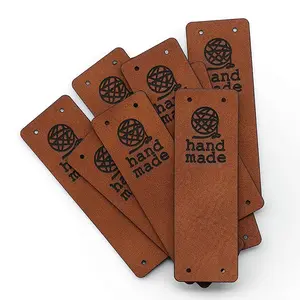 WP High-quality Personalized Handmade Sew-On Stick Tags Customized Labels for Crochets Jeans PU Leather Tags