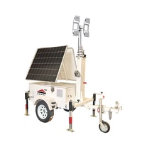 Projecteur solaire portable à LED pour remorque avec mât manuel de 6 mètres pour l'éclairage nocturne des aéroports