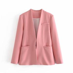 Abrigo de Primavera para Mujer, Tallas XS-L, Nueva Línea, Color Sólido, Elegante, Sin Botones, Estilo Casual, con Bolsillos, Tipo <span class=keywords><strong>Blazer</strong></span> - Product Image 4