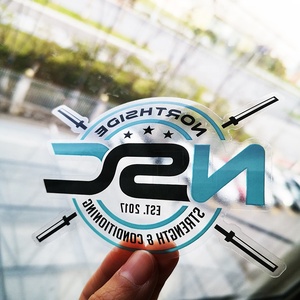 Bán buôn ngoài trời không thấm nước UV chống lại tùy chỉnh in ấn PVC Vinyl rõ ràng nền Stickers chết cắt Logo dán trong suốt - Product Image 6