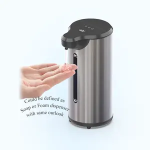 Sensor de movimiento sin contacto independiente de acero inoxidable de 280ML de fábrica, automático inteligente para cocina, Hotel, dispensador de jabón líquido